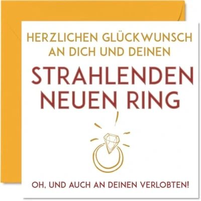 Abbildung von Lustige Verlobungskarten für Paare Ihr glänzender neuer Ring Glückwünsche, Glückliche Verlobungsgeschenke, Witzige Glückwunschkarte, 145 mm x mm, Banter Hochzeits Grußkarten Verlobte