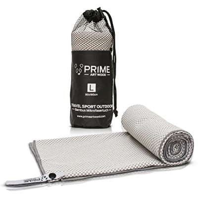 Abbildung von PRIME ART WOOD Bambus Handtuch 160x80 cm Grau