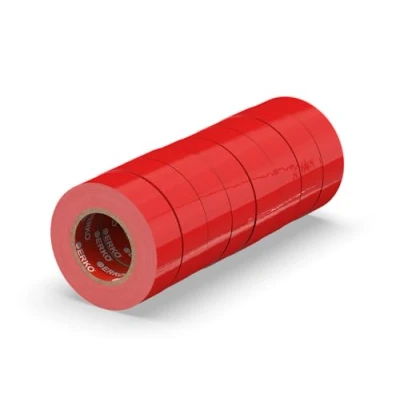 Abbildung von ERKO Isolierband Rot 8er Pack 19mm x 20m PVC, Elektrische Leitungen Reparatur, Hochflexibel mit starker Klebekraft, Chemiebeständig, Wasserfest, Klebeband