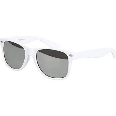 Abbildung von Balinco Sonnenbrille UV400 CAT 3 CE Rubber mit Federscharnier für Damen &amp; Herren (weiß silber verspiegelt)