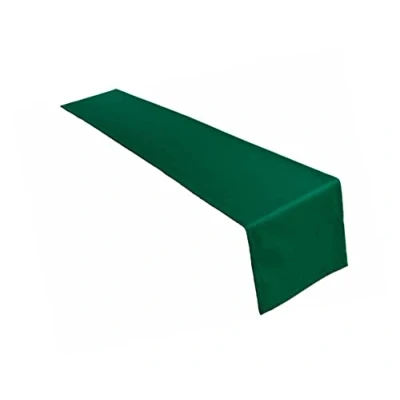 Abbildung von Lemos Home Hochwertiger Tischläufer Tischwäsche aus 100% Baumwolle Kollektion Konzept, Farbe &amp; Größe wählbar (Tischläufer 40x200cm, Tannengrün)