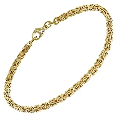 Abbildung von trendor Armband Königskette Silber 925 vergoldet Breite 2,8 mm zauberhafter Armschmuck für Damen und Herren, modische Geschenkidee, 51560 21 cm
