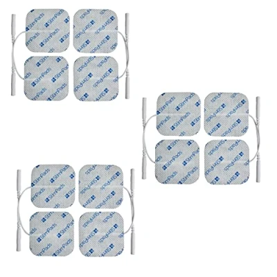 Abbildung von StimPads EMS und TENS Elektroden Pads 12er Pack von 50X50mm mit 2mm Universal Pin Anschluss Zuverlässig Qualitativ Hochwertige Klebeelektroden Zertifiziertes Medizinprodukt