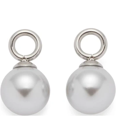 Abbildung von JEWELS BY LEONARDO Ohrringe Anhänger Perla Beauty&#039;s, 1 Paar Charms aussilberfarbenem Edelstahl, Imitationsperle in Hellgrau, Schmuck Damen Geschenk, 024335