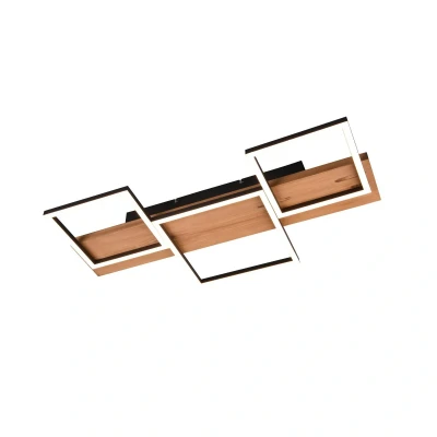 Abbildung von TRIO Leuchten LED Deckenleuchte »Harper«, 1 flammig, Leuchtmittel Board fest integriert, Deckenlampe aus Holz + Metall mit 3 Dimmstufen, warmweiß, 4000 Lm