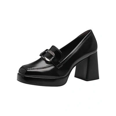 Abbildung von Tamaris Trotteur Plateaupumps, Damen, Größe: 40, Black brush Schuhe