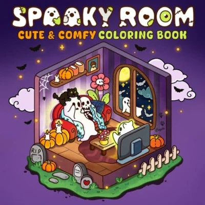 Abbildung von Spooky Room: A Cozy Coloring Book for Adults and Teens Featuring Mysterious Room Corners Relaxation Stress Relief