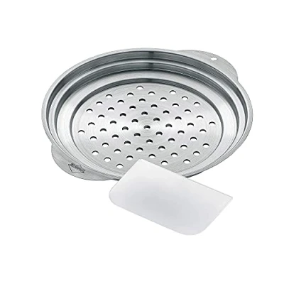 Abbildung von Küchenprofi Spätzle Ass mit Schaber , 18/10 Rostfreier Edelstahl Ø 27 cm Sieb in Geschenkverpackung Passend für Töpfe von 20 26 Durchmesser
