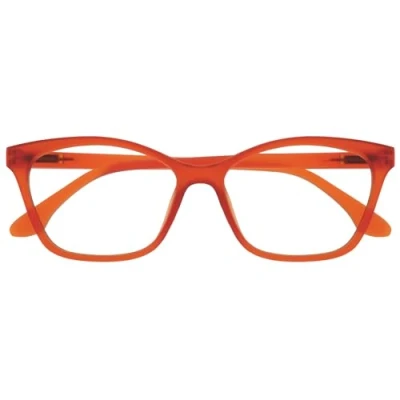 Abbildung von OPULIZE KAT Lesebrille Cat Eye Katzenaugen Fassung Matt Orange Herren &amp; Damen Federscharniere R59 G +1.00