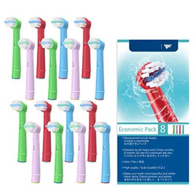 Abbildung von YanBan Elektrische Zahnbürstenkopf Kompatibel für Oral B Cross Floss Vitality 3D Kinderzahnbürsten Ersatzköpfe, mit Verpackung (16 Pcs)
