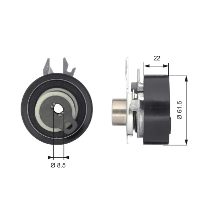 Abbildung von GATES FleetRunner Micro V Stretch Fit T43061 Spannrolle, Zahnriemen VOLKSWAGEN: Golf 4