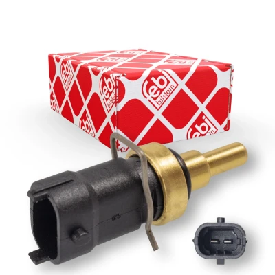Abbildung von FEBI BILSTEIN 107538 Kühlmitteltemperatursensor schwarz mit Haltefeder, Dichtung OPEL: Corsa D Hatchback, Astra J E Hatchback