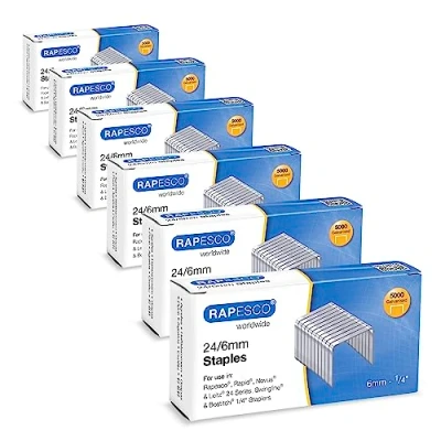Abbildung von Rapesco 1736 Business Pack: 24/6mm (No.16) Verzinkte Heftklammern, 6 Schachteln mit 5000 Stück