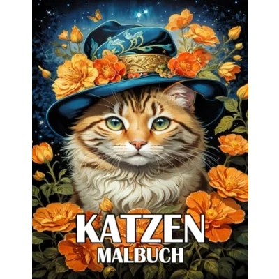 Abbildung von Katzen Malbuch: Tiere Ausmalbuch mit 50 wunderschönen Motiven für Erwachsene und Jugendliche zum Entspannen Stressabbau