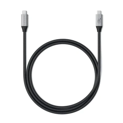 Abbildung von SATECHI USB 4 Pro Kabel, IF zertifiziert, 240W Stromversorgung, 8K@60Hz/4K@120Hz Einzel oder 4K@60Hz Dual Display, 40 Gbps Datenübertragung, abwärtskompatibel zu 2.0 C Geräten (4 Fuß)