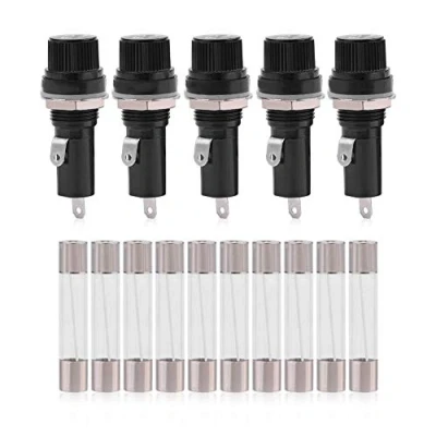 Abbildung von Sicherungshalter platine,Sicherungshalter Feinsicherung 6.3 X 32Mm,Feinsicherungshalter,125V 15A/250V 10A Für Schalttafeleinbau,5 Tlg. Schalttafeleinbau Steckdose