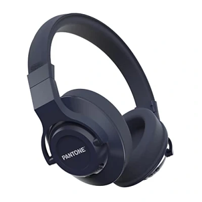 Abbildung von Pantone Celly Wireless Kopfhörer Linea, Bluetooth 5.0 Technologie mit aktiver Geräuschunterdrückung, gepolsterte Ohrmuscheln und Verstellbarer Kopfbügel, 16 Stunden Musikwiedergabe, Navy