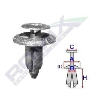 Abbildung von ROMIX B25274 Clip, Zier /Schutzleiste TOYOTA: Avensis II Station Wagon, Corolla IX Hatchback
