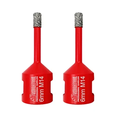 Abbildung von Diamant Fliesenbohrer 6mm 2 stücke M14 Diamantbohrer Lochsäge für Fliesen Porzellan Keramik Marmor Granit Bohrungen, Winkelschleifer