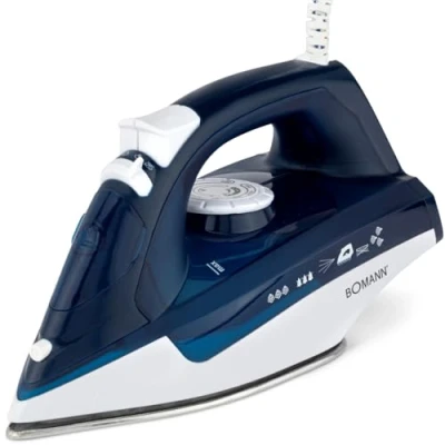 Abbildung von Bomann® Dampfbügeleisen mit Edelstahlspezialsohle 2200W Bügeleisen Dampf 250ml Tank schnelle Aufheizzeit Steam Iron Tropfstopp und Anti Kalk DB 6004 CB