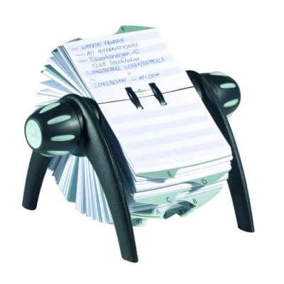 Abbildung von Durable Rollkartei Telindex Flip Vegas, mit 500 Karteikarten für Adressen, Register A Z, schwarz, 241601