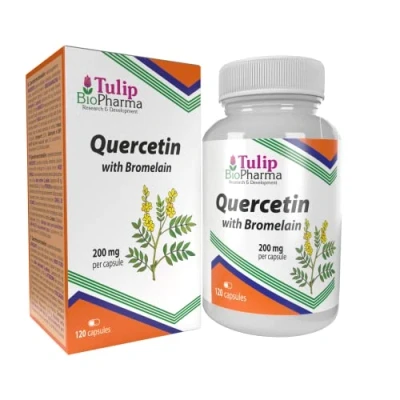 Abbildung von Quercetin mit Bromelain 120 Kapseln, Laborgeprüft, Hochdosiert, Nicht GVO