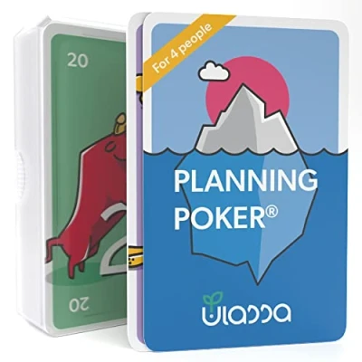 Abbildung von Agile Planning Poker Karten Kommunikation und Motivation im Team steigern für 4 Personen Ulassa version