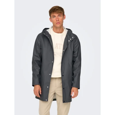 Abbildung von Only &amp; Sons Onsluca Regenjacke / wasserabweisende Jacke, Herren, Größe: Large, Grey pinstripe