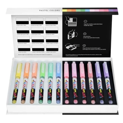 Abbildung von KARIN PIGMENT decobrush Pastel Colors Collection, 29C7, 12 Stück (1er Pack)