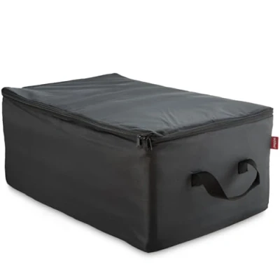 Abbildung von achilles Große Kühltasche, Thermotasche, Faltbare Kühlbox, Liefertasche zum warmhalten von Essen, Tasche mit Kühlfunktion, 57x37x25cm (Schwarz)
