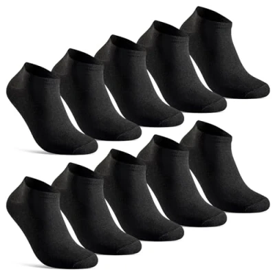 Abbildung von 10 Paar Sneaker Socken Herren kurze Baumwolle 10810 (Schwarz 43 46)
