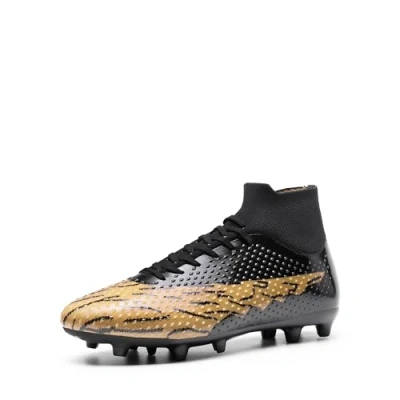 Abbildung von DREAM PAIRS Herren Fußballschuhe High Top Spike Microfaser Cleats TPU Beschichtung Professionelle Athletics Trainingsschuhe Football Schuhe,Size 39,Schwarz Braun,SDSS2401M