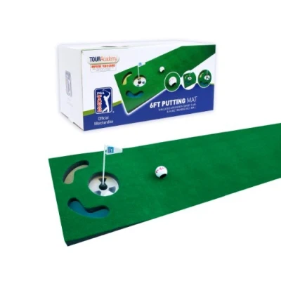 Abbildung von PGA TOUR Guide, Ball Alignment Tool and Training DVD 1,8 m Puttingmatte mit Führungskugel, grün, 183 cm