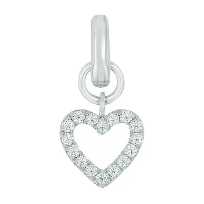 Abbildung von Amor Charm 925 Sterling Silber Damen Charms, mit Zirkonia synth., 1,8 cm, Weiß, Herz, Kommt in Schmuck Geschenk Box, 2038516