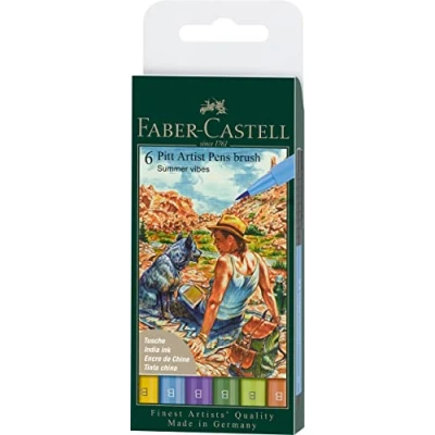 Abbildung von FABER CASTELL 167178 Tuschestift Pitt Artist Pen, Summer vibes, B, 6er Etui