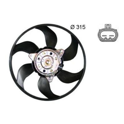 Abbildung von MAHLE ORIGINAL CFF 382 000S Lüfter 300 12 85 elektrisch ohne Kühlerlüfterrahmen (Zarge) SAAB: 9 3 Convertible