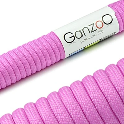 Abbildung von Ganzoo Paracord 550 Seil Pink 4mm Schnur Typ 3, Nylon &amp; Polyester, ideal für Basteln von Hundeleine Halsband Armband/Camping Survival und Outdoor 3 Meter Allzweckseil 7 Innenstränge