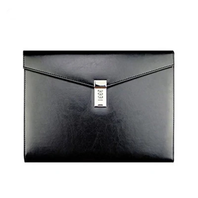 Abbildung von Dokumententasche, A4, Leder, mit Zahlenschloss, Geschäfts Datei Bag Dokumentenmappe Aktentasche Taschen Business Konferenzmappe TPN086 24x32.7x3cm Schwarz