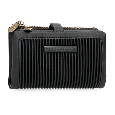 Abbildung von Pepe Jeans Aurora Geldbörse mit schwarzem Kartenhalter 14,5x9x2 cm Kunstleder