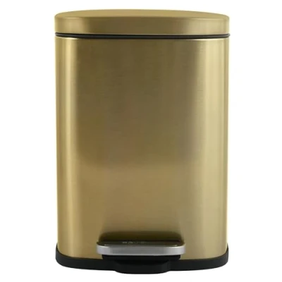 Abbildung von Spirella Kosmetikeimer 5 Liter Edelstahl mit Absenkautomatik und Inneneimer Akira Badezimmer Mülleimer Softclose Abfalleimer Gold matt