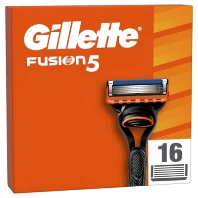 Abbildung von Gillette Fusion5 Rasierklingen Herren, 16 Stück Nachfüller mit Präzisionstrimmer, 5 Anti Reibungs Klingen (Verpackung kann variieren)
