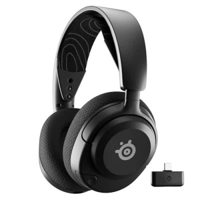 Abbildung von SteelSeries Arctis Nova 5 Wireless Multi System Gaming Headset — Neodym Magnettreiber 100+ Audio Voreinstellungen 60 HR Akku 2,4 GHz oder BT ClearCast Gen2.X Mikrofon PC, PS5, PS4, Switch,