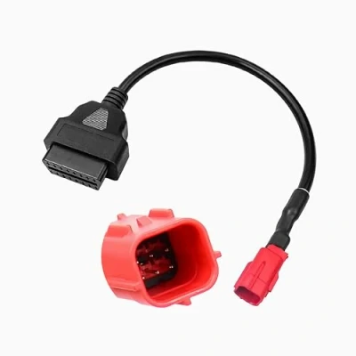 Abbildung von P17CS Bolwins OBD zu OBD2 Adapter 6pin auf 16pin Diagnoseadapter passende für Honda, Suzuki, Yamaha Motorräder, 33 cm Kabel Motorfehlerdiagnose