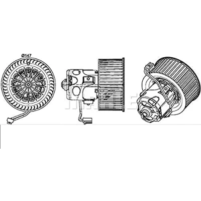 Abbildung von MAHLE ORIGINAL AB 151 000P Innenraumgebläse für Linkslenker mit Zubehör, ohne integrierten Regler BMW: 5 Saloon, Touring, 7 kfzteile, mister auto,