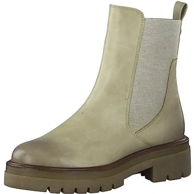 Abbildung von MARCO TOZZI Damen Chelsea Boots aus Kunstleder Plateau, Beige (Dune), 41
