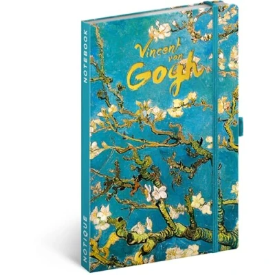 Abbildung von NOTIQUE Notizbuch Liniert mit Gummiband 13x21cm ca. A5, Designer Hardcover Notebook, Notizblock, Notizheft, Journal, Tagebuch für Erwachsene, Damen (Vincent van Gogh)