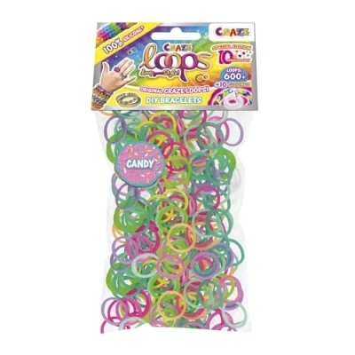 Abbildung von CRAZE loops BAG 600 Loom Bänder Nachfüllpack mit Gummibänder &amp; 10 Verschlüsse, Farbmix, 100% hautfreundliches Silikon