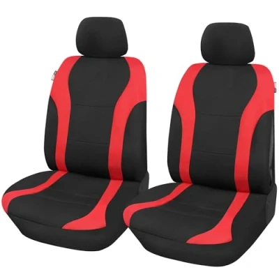 Abbildung von Upgrade4cars Autositzbezüge Set für die Vordersitze Rot Auto Schonbezüge Universal Schwarz Autositzbezug Sommer Winter Autozubehör Innenraum Geschenke Frauen und Männer