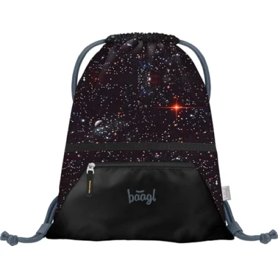 Abbildung von Baagl Pixel Space Sportbeutel für Kinder, Größe: One Size, Schwarz