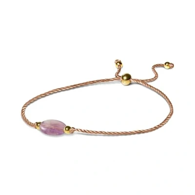 Abbildung von PURAJA Edelstein Armband Damen Amethyst Mit 18k echt vergoldeten Edelstahl Perlen Handgemacht Glücksarmband Mutmacher